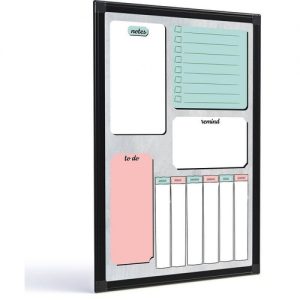 QUADRO BRANCO MOLDURA ALUMINIO PLANNER COLOR 60X40C - STALO