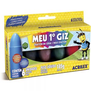 GIZ DE CERA MEU 1 GIZ 6 CORES ACRILEX 09506