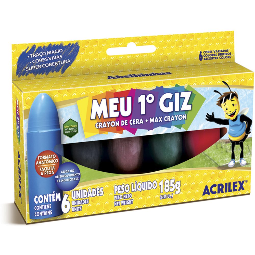 GIZ DE CERA MEU 1 GIZ 6 CORES ACRILEX 09506