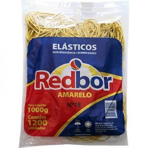 ELASTICO LATEX AMARELO No 18 PCT C/1.000g CONTEM 1.200 UNIDADES REDBOR