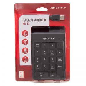 TECLADO NUMERICO PRETO USB KN-10BK C3 TECH@