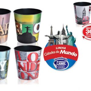 LIXEIRA CESTO PLASTICO DECORADO 10L