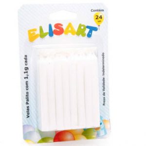 VELA PALITO 24UNID. BRANCO ELISART