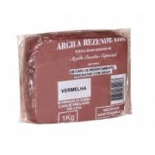 ARGILA ESCOLAR VERMELHA 1KG