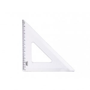 ESQUADRO ESCOLAR PLASTICO 20CM 30º 60º 90º WALEU