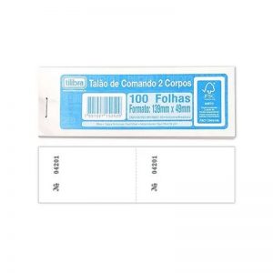TALÃO DE COMANDO 2 CORPOS 100FLS - TILIBRA