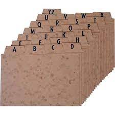 INDICES PARA FICHARIOS A-Z 3X5 CARTAO KRAFT JOGO 701 - MANO