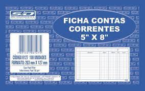 FICHAS CONTAS CORRENTES 5X8 12,7x20,3CM PCT/100 SAO DOMINGOS