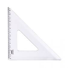 ESQUADRO ESCOLAR PLASTICO 14CM 90º 45º WALEU
