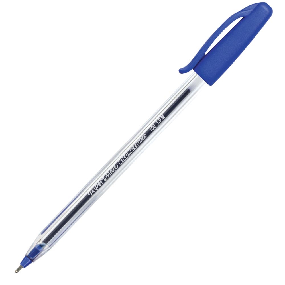 CANETA ESFEROGRAFICA KILOMETRICA 100 AZUL PAPER MATE