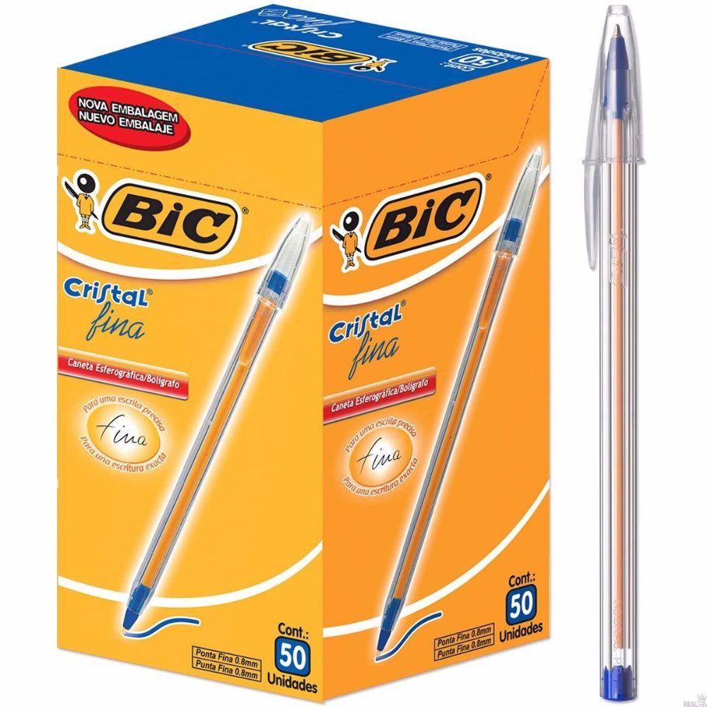 CANETA ESFEROGRÁFICA CRISTAL FINA 0,7 AZUL 856432 - BIC