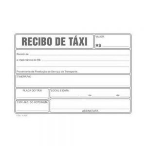 BLOCO DE RECIBO DE TAXI C/50F 130X95 SAO DOMINGOS 6247-1