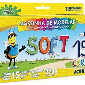 MASSA DE MODELAR SOFT ABELHINHA 15 CORES ACRILEX