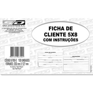 FICHA DE CLIENTE 5X8 COM INSTRUÇÕES C/100 SÃO DOMINGOS