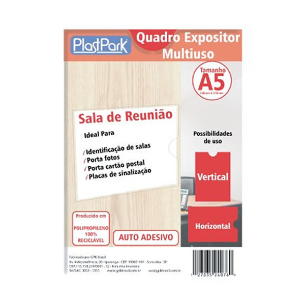 PROTETOR PARA DOCUMENTOS QUADRO MULTIUSO C/ADESIVO A5 UNIDADE 3840 - ROMITEC