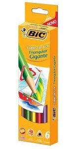 LAPIS DE COR GIGANTE C/6 CORES BIC