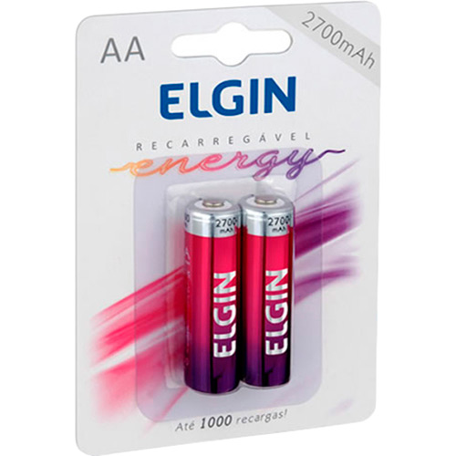 PILHA RECARREGAVEL AA NI-MH 2700 mAh C/2 82174 ELGIN