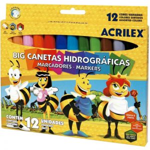 CANETA HIDROGRAFICA BIG 12 CORES ACRILEX