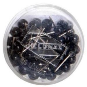 ALFINETE PARA MAPA C/50 PRETO - HELOMAX