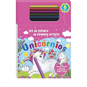 LIVRO INFANTIL COLORIR UNICORNIOS KIT C/LAPIS 80PAG UNIDADE 1161423 - TODOLIVRO