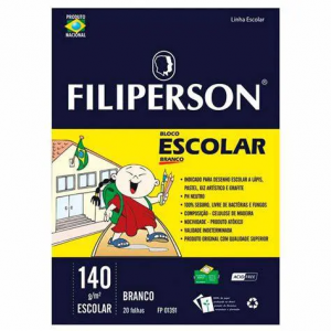 BLOCO DESENHO SEM MARGEM A3 140G BRANCO 20FLS USAPEL 25059 - FILIPERSON