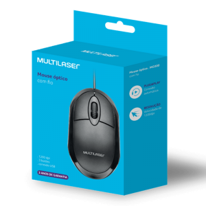 MOUSE OPTICO USB 1200DPI CLASSIC PRETO C/SCROLL MO300 - MULTILASER