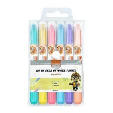 GIZ DE CERA RETRÁTIL - PASTEL AQUARELÁVEL - BLISTER C/ 6UN