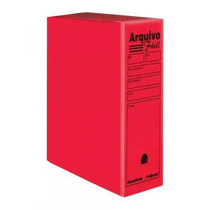 CAIXA ARQUIVO MORTO FACIL NOVA ONDA 250x130x350mm VERMELHO 40704 POLIBRAS