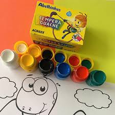 TINTA TEMPERA GUACHE 15ML C/6 CORES 02020 - ACRILEX