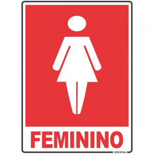 PLACA DE SINALIZAÇÃO FEMININO 15X20CM GRESPAN