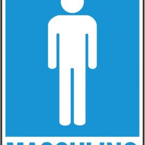 PLACA DE SINALIZAÇÃO MASCULINO 15X20CM GRESPAN
