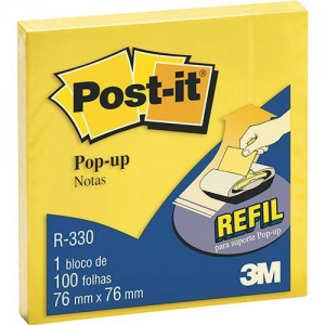 BLOCO DE RECADO POST-IT POP UP REFIL RR330 76X76 AMARELO UNIDADE HB004443956 - 3M