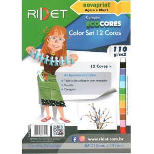 BLOCO PARA EDUCAÇÃO ARTISTICA COLOR SET A4 12COR 110G 24FLS 010001 - NOVAPRINT/RIDET