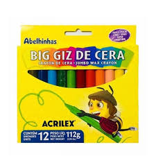 GIZ DE CERA BIG GIZ 12 CORES ACRILEX