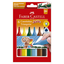 CANETINHA HIDROGRAFICA JUMBO TRIANGULAR 6 CORES FABER CASTELL