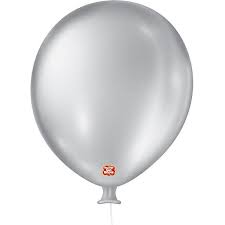 BALÃO GIGANTE LISO PRATA CINTILANTE UNIDADE SÃO ROQUE