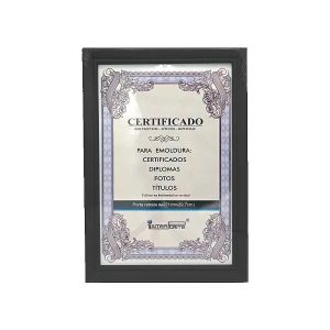 QUADRO CERTIFICADOS 20X30CM PLAST PRETO PCE5399