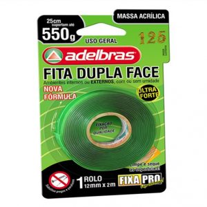 FITA DUPLA FACE FIXA PRO MASSA ACRILIC 12MMX2M - ADELBRAS