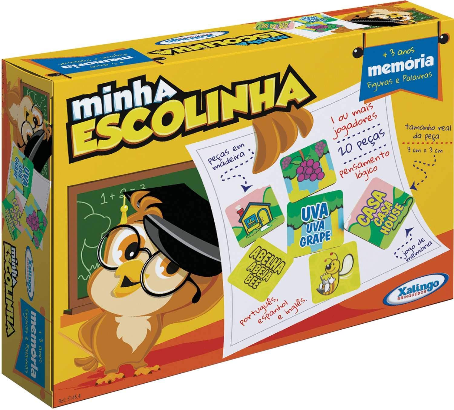 JOGO DA MEMORIA MINHA ESCOLINHA FIG/PALAV.20PC- XALINGO