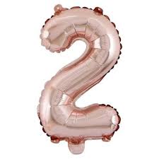 BALAO METALIZADO NUMERO 2 ROSE 40CM. UNIDADE 8218 - MAKE+