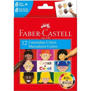 CANETA HIDROGRAFICA COLORS 12 CORES CARAS E CORES 15.0112CCZF - FABER-CASTELL