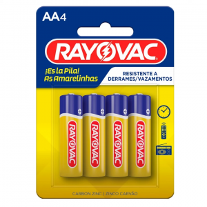 PILHAS ZINCO PEQUENA AA PCT C/ 4UND 10862 - RAYOVAC