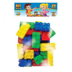 BRINQUEDO PARA MONTAR BLOCOS 24 PEÇAS PACOTE 253 - GGB PLAST