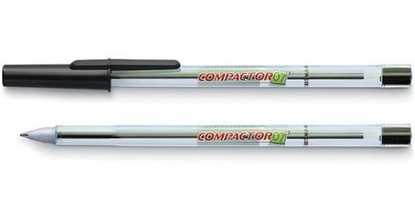CANETA ESFEROGRAFICA 0,7MM FINA PRETA 00011PT - COMPACTOR