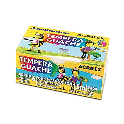 TINTA TEMPERA GUACHE 15ML C/6 CORES 02020 - ACRILEX - Imagem 2