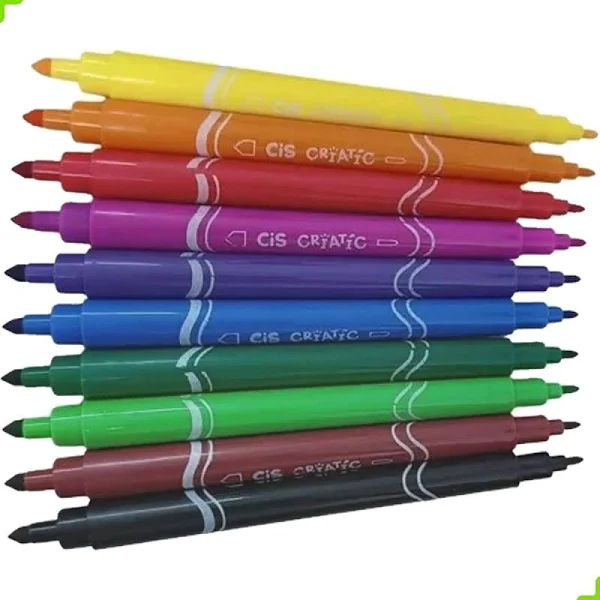 CANETA HIDROGRAFICA CIS CRIATIC 2 PONTAS 10CORES ESTOJO 48.6107 - SERTIC - Imagem 3
