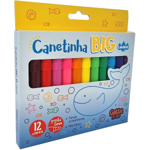 CANETA HIDROGRAFICA JUMBO BIG 12 CORES LAVAVEL 10607 - SUMMIT