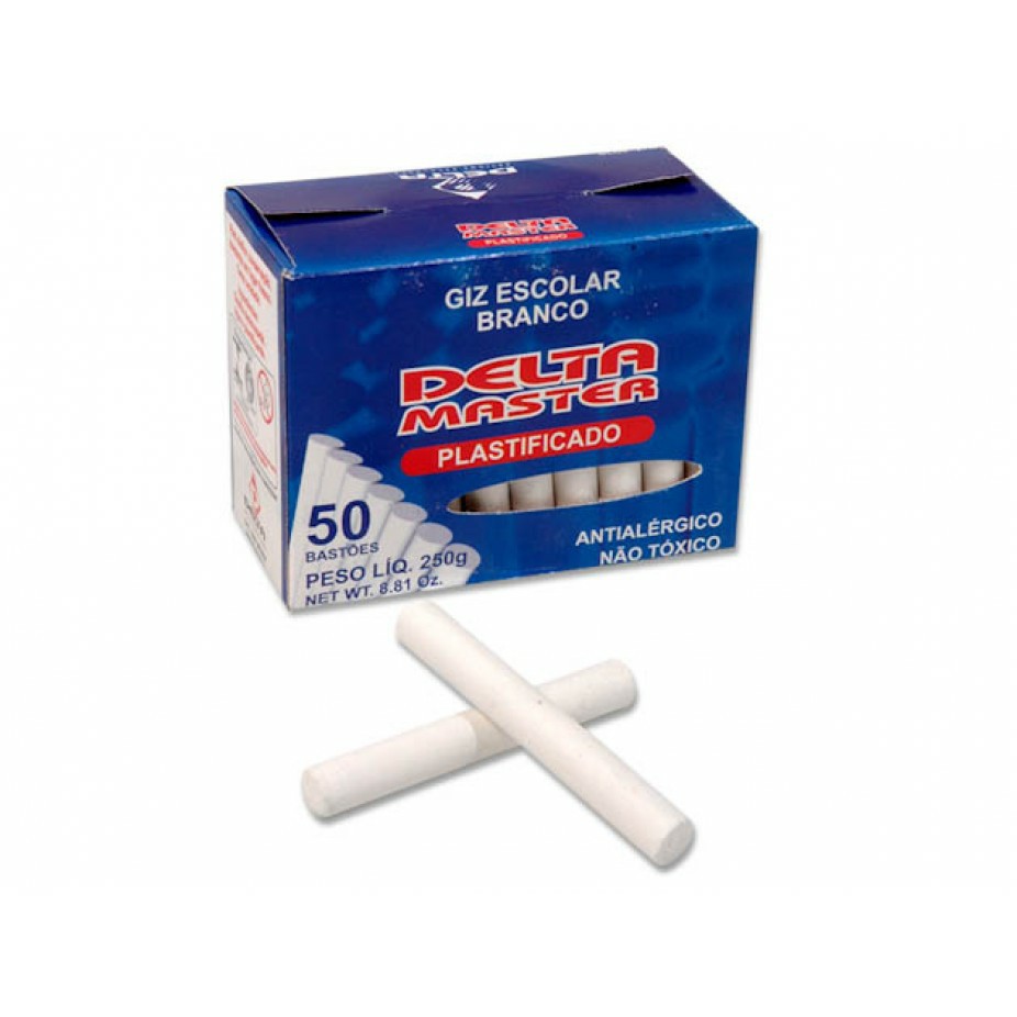 GIZ ESCOLAR PLASTIFICADO BRANCO C/50 0030 - DELTA