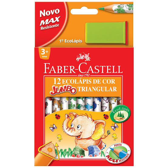 LAPIS DE COR JUMBÃO 12CORES DECORADO - FABER CASTELL - Imagem 2