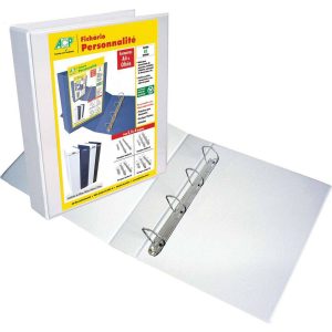 FICHÁRIO PERSONALITÉ 4 ARGOLAS C/VISOR - A4 BRANCA LOMBO 4CM - ACP